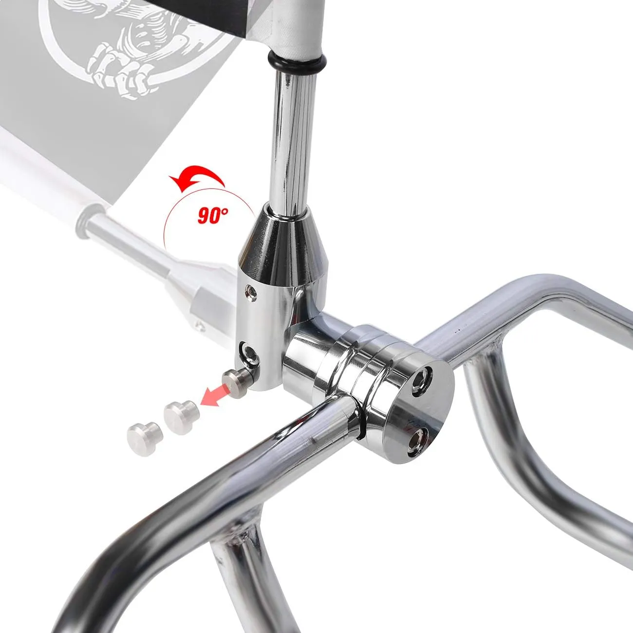 2X Motorcycle Foldable 90° Fag Flagpole Mount Fit for 1/2'' Tubular Luggage Rack Harley Touring Spring Honda Goldwing etc with American Flag and Punk Skull Flag 6.7'' x 10.2'' Flag