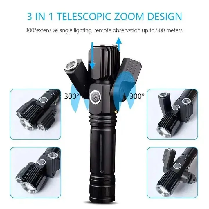 3 Head Flashlight