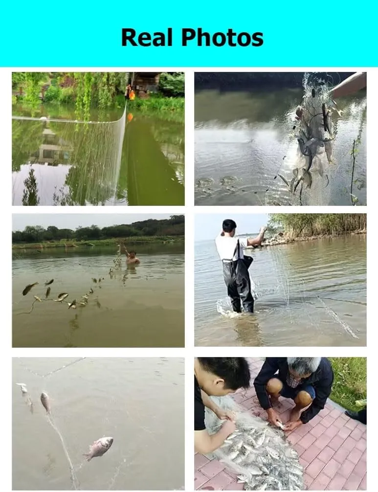 3 Layers Fishing Sticky Net Sunk Net Catch Stick More Fish Easily, Throw Cast Net Reuse with Float, Mesh 5-14 Cm(Green,H1.5m L100m 5f)