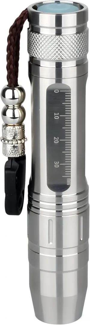 3 LEDs Diamond Tester Flashlight, Rechargeable Gemstone Jewelry Appraisal Pen Light, Super Bright Flashlight with Measurement Scale, Yellow White Purple 365NM 304 Stainless Steel