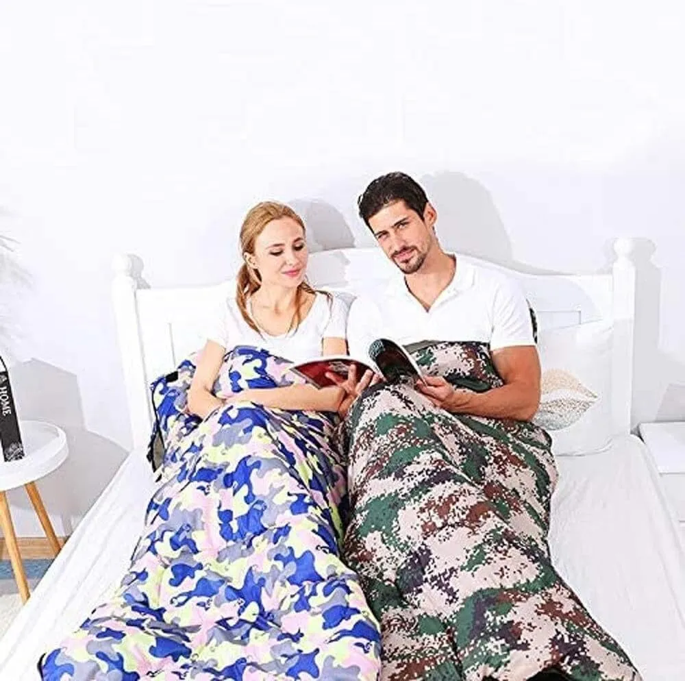 3 Season Camouflage Envelope Sleeping Bag for Camping & Hiking, Ultralight Portable Outdoor Sleeping Bag