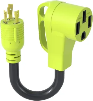 30 Amp to 50 Amp RV Generator Adapter Cord, NEMA L5-30P Twist Lock Male Plug to NEMA 14-50R Female, Outdoor Ower Equipment Suitable for RV Trailer Camper, Heavy Duty STW 10 AWG(12 Inch)