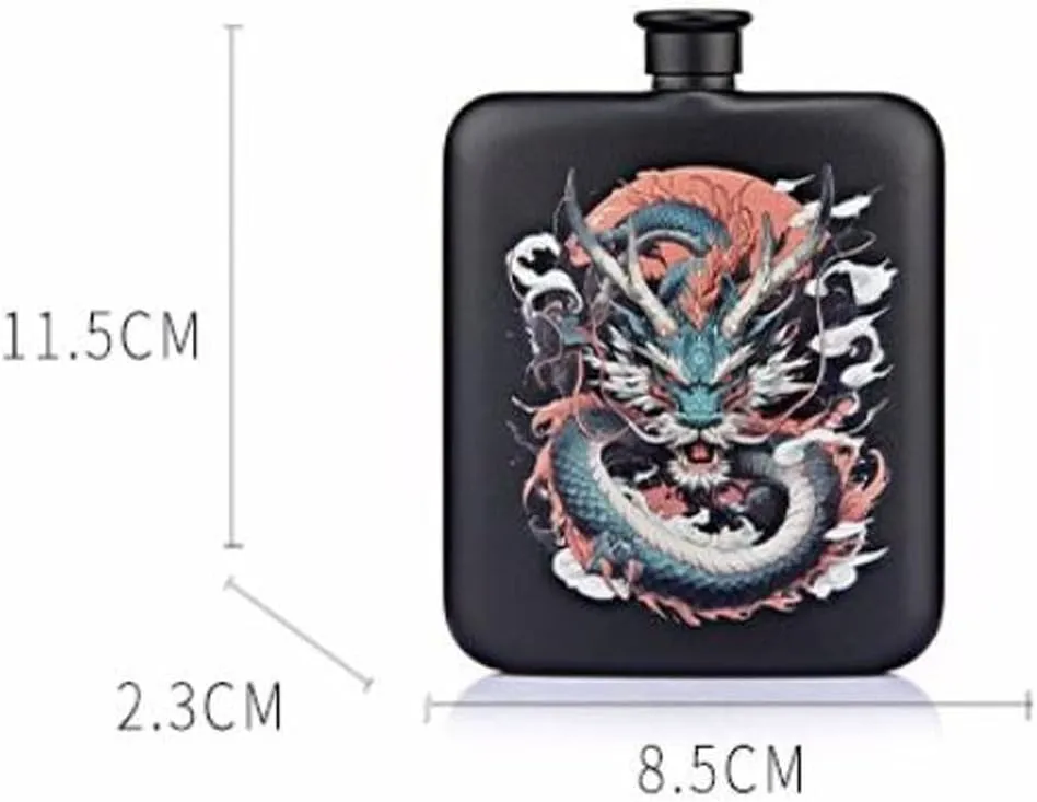 304 Stainless Steel Flasks with Funnel and Cups Outdoor Travel Steel Flasks Portable Flasks for Liquor for Men 6Oz(B)