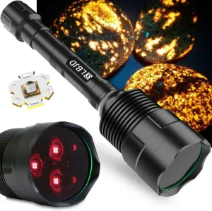 365NM UV Black Light Flashlite, High Power Blacklight Flashlights with Professional Filtered 3 LED Bead, for Pet Urine Detection, Dry Stains, Gemstone Observation(8.6'' 11.4'')