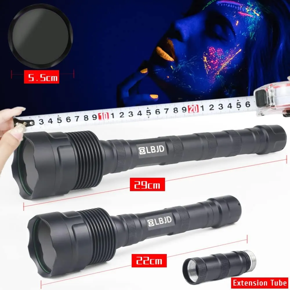 365NM UV Black Light Flashlite, High Power Blacklight Flashlights with Professional Filtered 3 LED Bead, for Pet Urine Detection, Dry Stains, Gemstone Observation(8.6'' 11.4'')