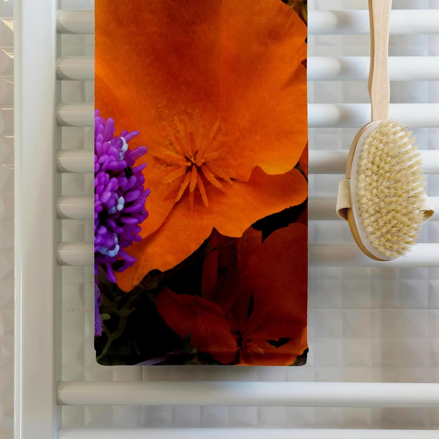 3dRose 22x30 Bath Hand Pool Towel - California Poppies, Owls Clover, and Goldfields, California, USA Flowers