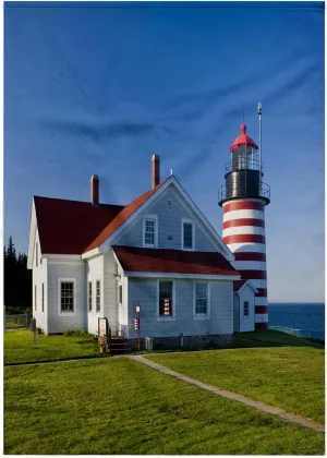 3dRose 22x30 Bath Hand Pool Towel - West Quoddy Head Lighthouse, Lubec, Maine - US20 JMO1278 - Jerry and Marcy Monkman Lighthouses