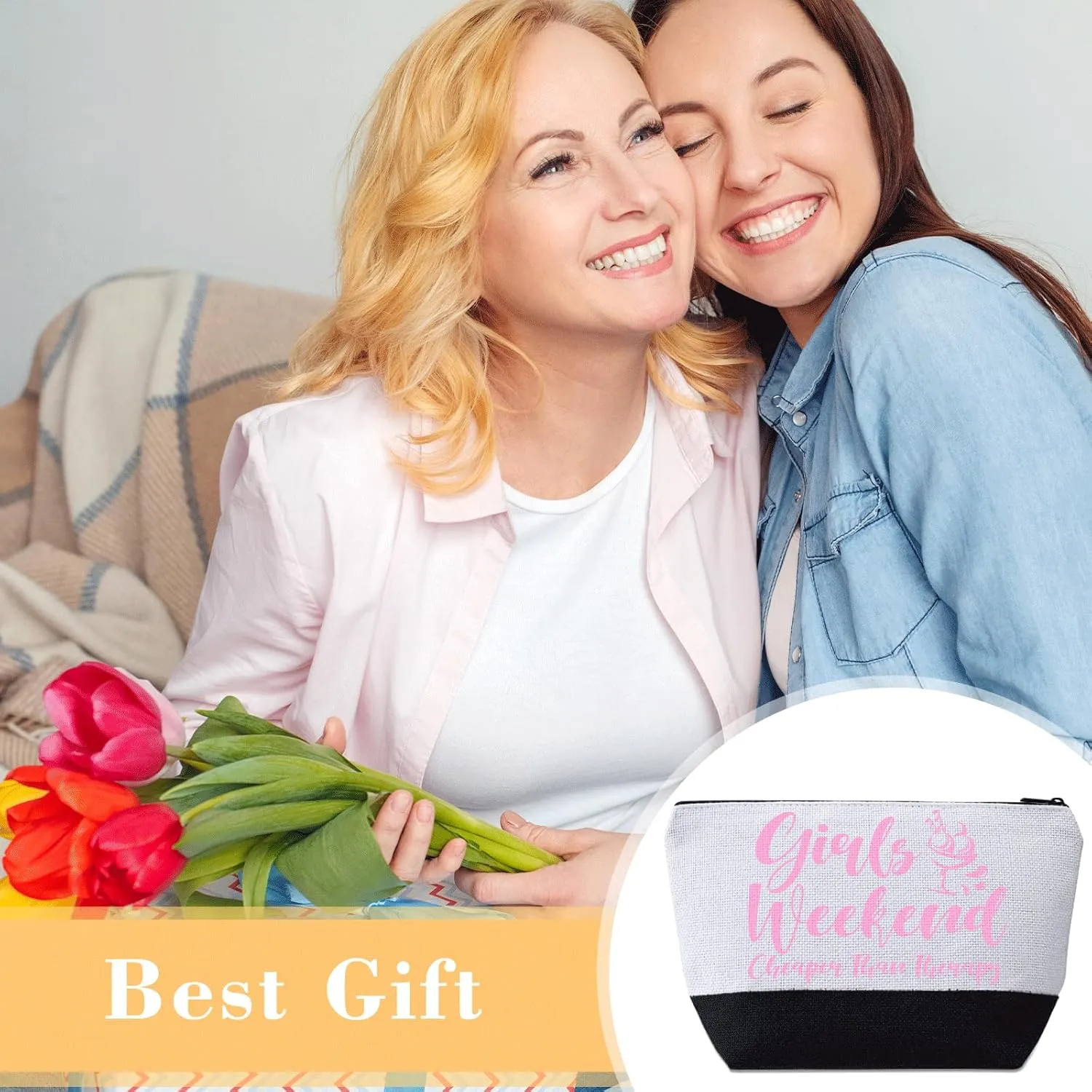 4 Pcs Girls Weekend Gifts Favors Girls Trip Cosmetic Bags Toiletry Makeup Bag Friendship Gifts for Women Christmas Wedding Bachelorette Party Favors