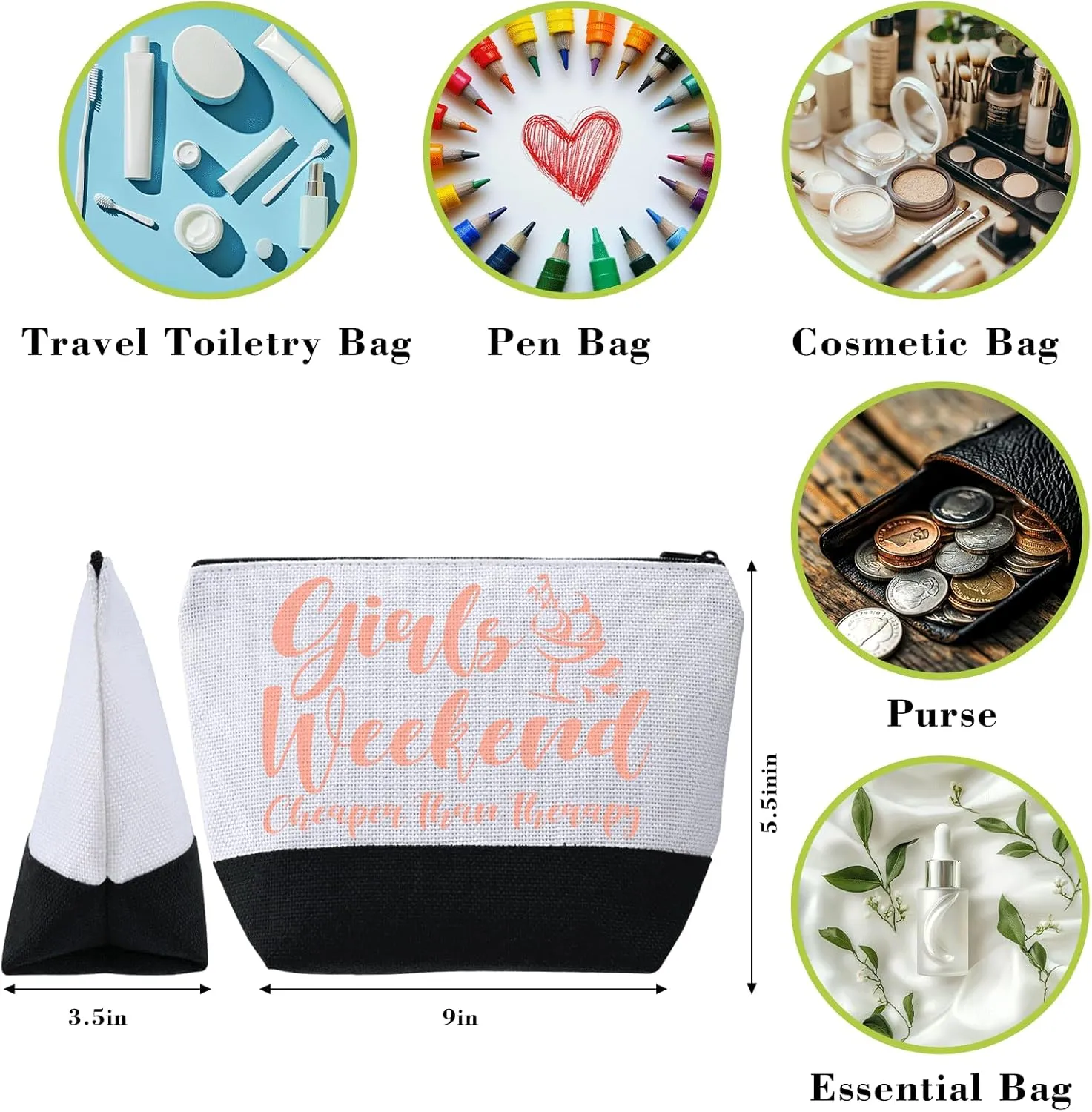 4 Pcs Girls Weekend Gifts Favors Girls Trip Cosmetic Bags Toiletry Makeup Bag Friendship Gifts for Women Christmas Wedding Bachelorette Party Favors