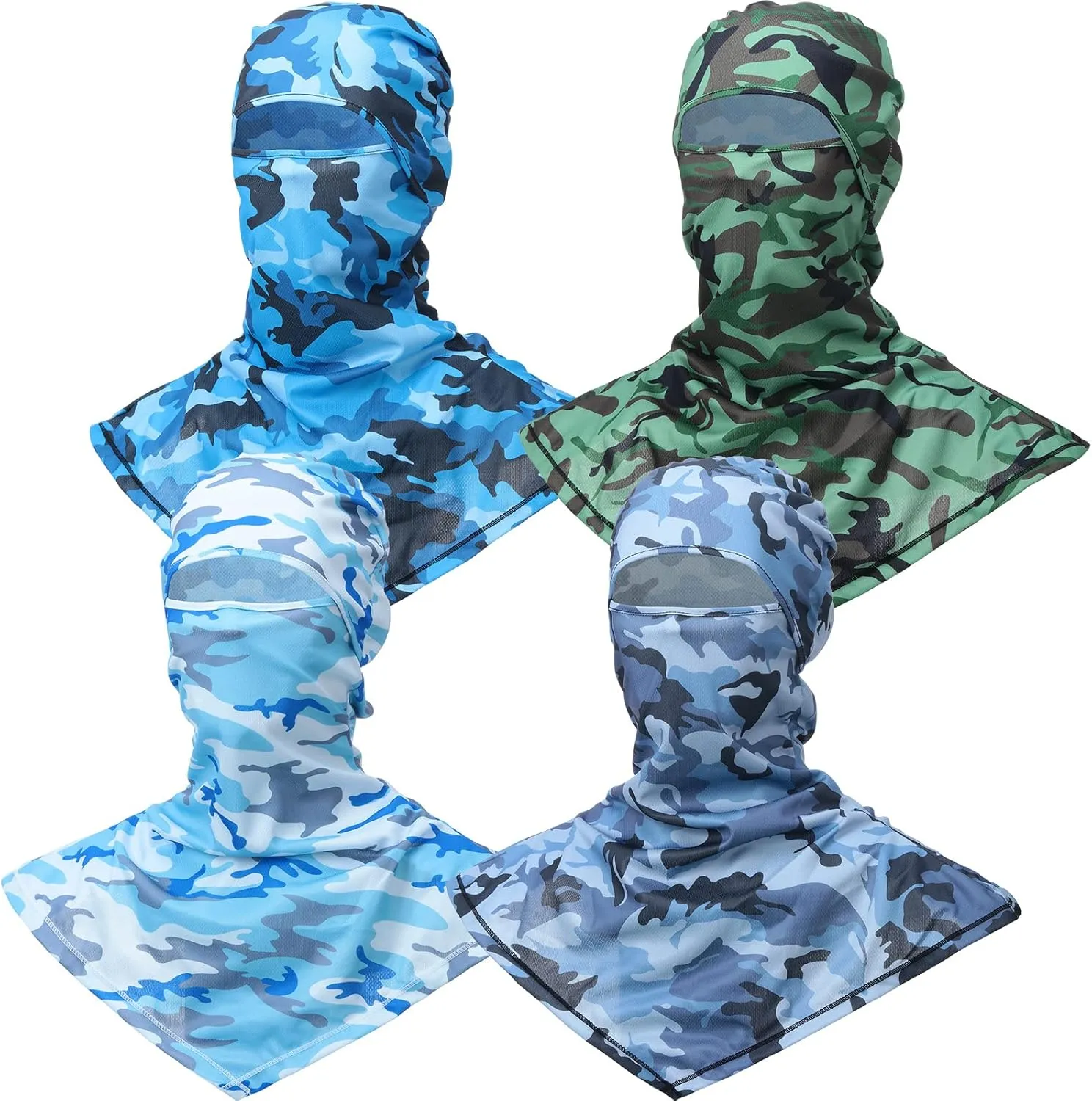 4 Piece Balaclava Face Covering Summer Balaclava Sun Protection Long Neck Cover for Men Women