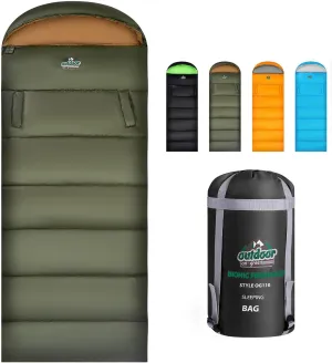 4 Season Adults & Kids Sleeping Bag - Warm, Waterproof & Lightweight - Great for Camping, Backpacking & Hiking
