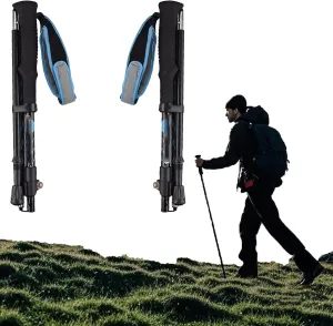4 - Section Foldable Hiking Poles Made of 7075 Aluminum Alloy, for Outdoor Trekking and Skiing