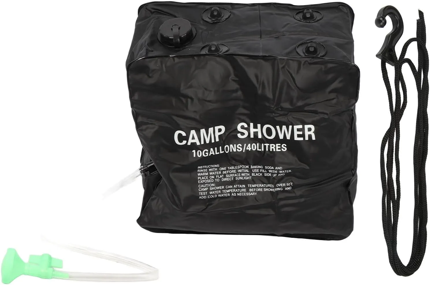 40L Solar Camping Shower Bag with Sprayer, Portable PVC Rubber Water Bag, Camping Shower Bag for Garden use, UVprotected Camping Water Bag, Heats Water with Sunlight