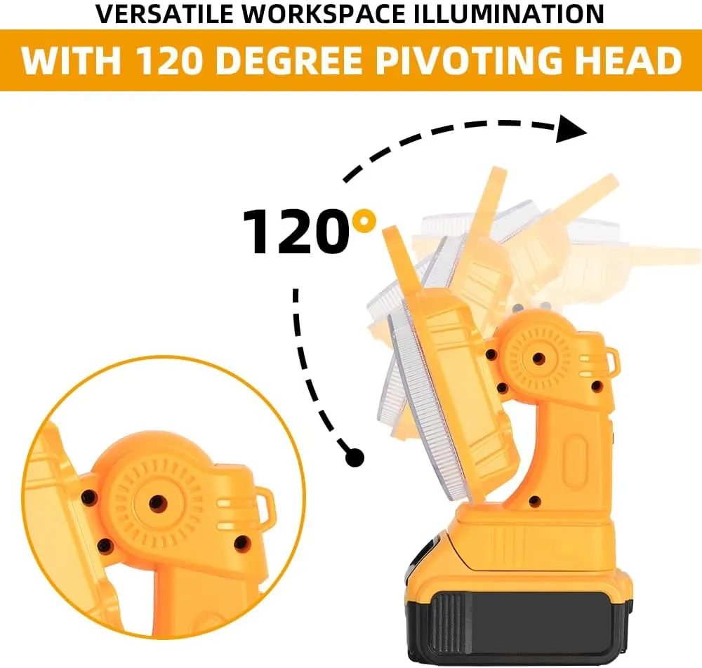 4200LM Light Compatible with Dewalt 20V Max Lithium-ion Battery, 40W Flashlight with USB Port, LED Work Light for Emergencies, Camping, Outdoor, Indoor(Battery not Included)