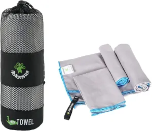 4Monster Camping Towels 3 Size at 1 Pack,Quick Dry Microfiber Towel,Beach Travel Towel Ultra Compact,Soft Gym Towel for Hiking Yoga Travel Sports Backpacking Trip and Pool