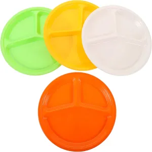 4pcs Divided Plates Compartment Food Serving Plates for Camping and Picnics Lightweight and Easy to Carry for Home and Outdoor Use