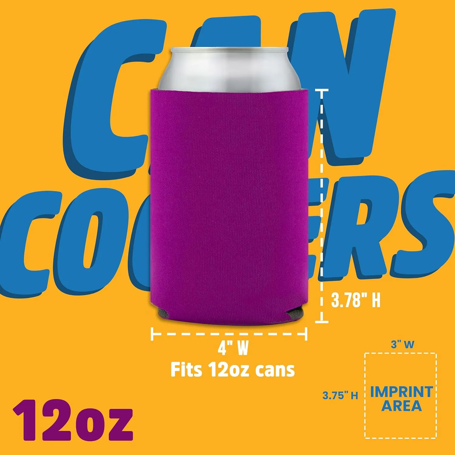 50 Pcs Bulk Blank Collapsible Can Coolers - Perfect For Sublimation Printing, HTV, Screen Printing or DIY Crafts (Yellow)