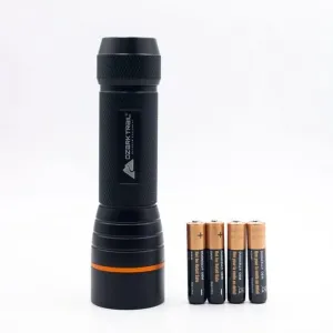 550 Lumens LED Flashlight, 4 AAA Batteries Included, Materials: 85% Aluminum, 15% PC