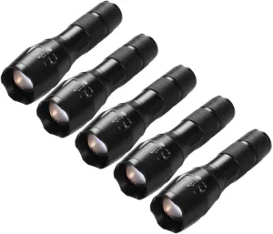 5PCS 10000LM Zoomable LED 18650 Flashlight Focus Torch Lamp Light