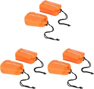 6-Pack Emergency Sleeping Bag Thermal Waterproof Survival Blanket for Outdoor Camping Hiking