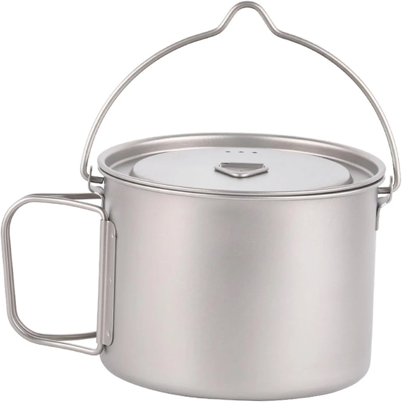 900ml Outdoor Titanium Pot with Lid Outdoor Coffee Mug with Foldable Handle Travel Cup Reusable Titanium Cup for Home Office
