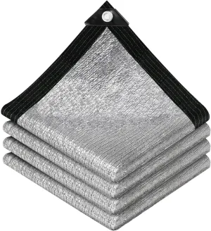 95% Aluminet Shade Cloth - Reflective Aluminium Shade Netting Sun Shade Cover with Grommets for Cars, Dogs, Outdoor, RV, Patio (12x20FT)
