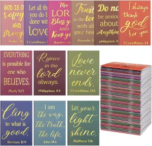 96 Pcs Gold Foil Bible Verse Notebook Religious Motivational Notepads Small Pocket Journal Inspirational Notepads Christian Scripture Notebooks for Office School Travel Supplies, 3.5 x 5 Inch