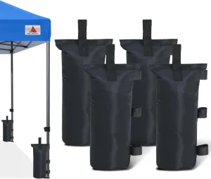 ABCCANOPY 150 LBS Extra Large Canopy Sand Bags, 4-Pack, Black (Without Sand)
