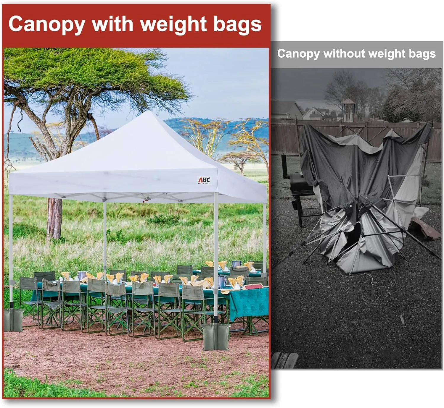 ABCCANOPY Canopy Weights 150 LBS Tent Sand Bags,4pcs-Pack (Gray)