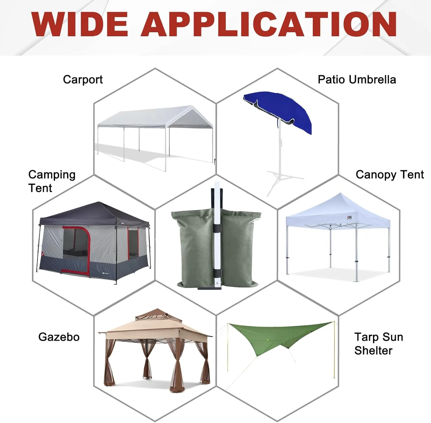 ABCCANOPY Canopy Weights 150 LBS Tent Sand Bags,4pcs-Pack (Gray)
