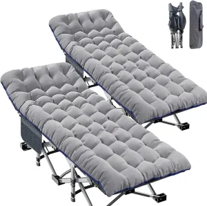 ABORON Oversized XXL Folding Camping Cot W/Mat for Adults, 78" L x 32" W x 18" H, Heavy Duty Outdoor Bed with Carry Bag,1200 D Layer Oxford Travel Camp Cots