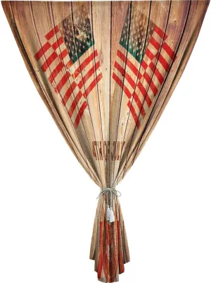 Adjustable Blackout Shades, 4th of July Portable Blackout Curtain, American Flag Waving in the Wind Peace Liberty Print Adjustable Temporary Blackout Shades,59W x84L Inch, for Kitchen Bathroom