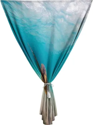 Adjustable Blackout Shades, Hawaiian Portable Blackout Curtain, Underwater Scuba Diving Sea Turtle Swimming Print Living Room Bedroom Window Drapes,26W x40L Inch, for Bathroom Living Room Bedroom