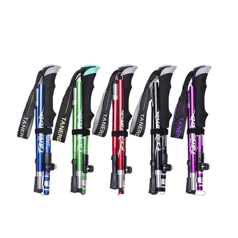 ADJUSTABLE FOLDABLE TREKKING POLES – TELESCOPIC HIKING STICKS