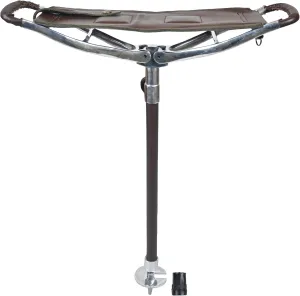 Adjustable Leather Walking Stick Seat Outdoor Shooting Sticks Spectator Seat Portable High Chair, Backpacking Folding Stool | Hunting Stool (Black) (Brown)