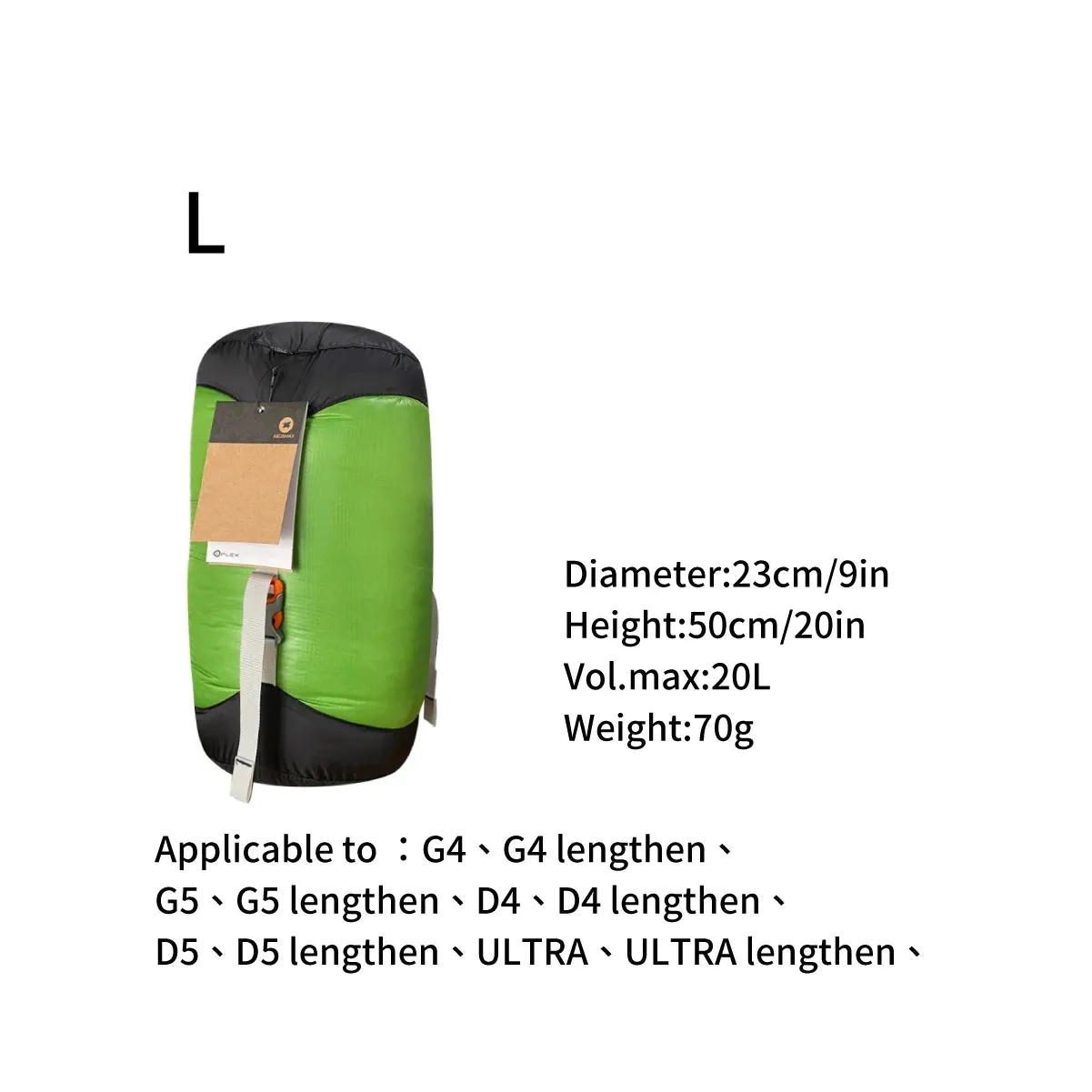 AEGISMAX 6L 10L 20L 30L Compression Sack for Sleeping Bag Waterproof Stuff Sack Ultralight Nylon
