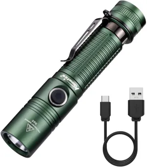 ALONEFIRE H60 LED Flashlight 1800 High Lumens Super Bright USB C Rechargeable 6 Adjustable Modes Waterproof Flash Light with Battery, Lanyard for Camping Emergency Hiking Home(Green)