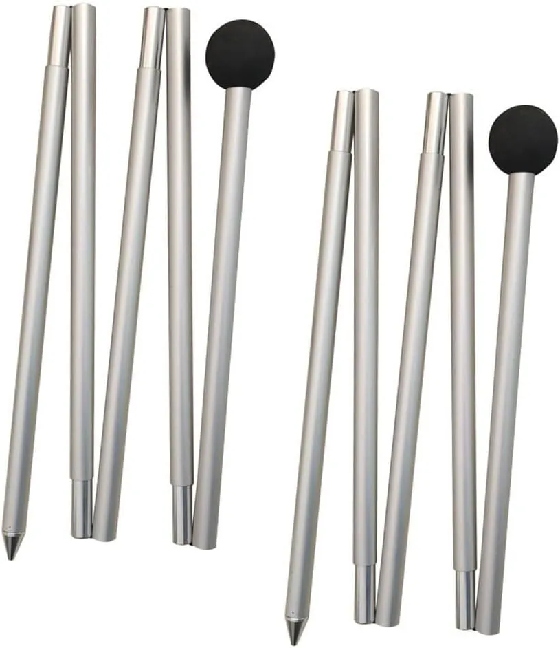 Aluminum Alloy Tent Support Poles for Camping and Beach Use, 2pcs with EVA Ball for Tent Safety (2M)