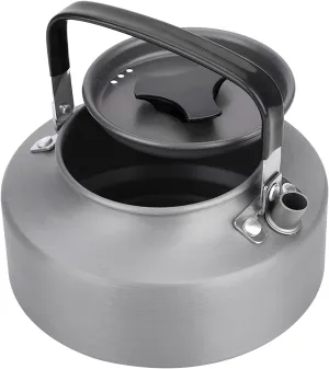 Aluminum Teapot, Portable 1.1L Aluminum Teapot Camping Teapot Over The Fire Stove Top Teapot Kettle Coffee Tea Pot for Camping Hiking Kitchen(Black)
