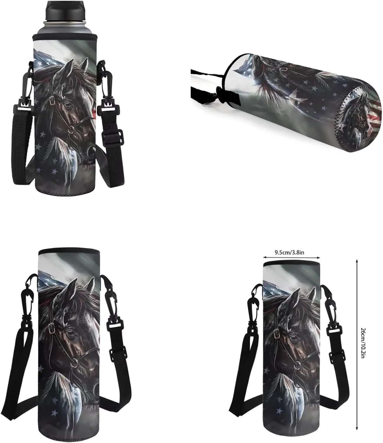 American Horse School Backpack for Teens Boys with Lunch Box Water Bottle Holder and Aesthetic Pencil Case Wear-Resistant Set Combinations Foster An Organized Lifestyle