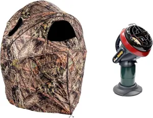 Ameristep Tent Chair Blind | 1-Person Hunting Blind in Mossy Oak Break-Up Country & Mr. Heater F215100 MH4B Little Buddy 3800-BTU Indoor Safe Propane Heater with Portable