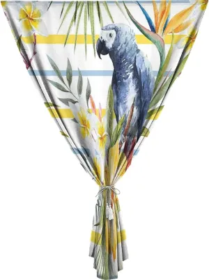 Anywhere Portable Blackout Curtain, Parrots Door Window Curtains, Tropical Exotic Parrot Orchids and Hibiscus Flowers Hawaiian Jungle Print Bedroom Blackout Curtains,47W x63L Inches,, for Bathroom
