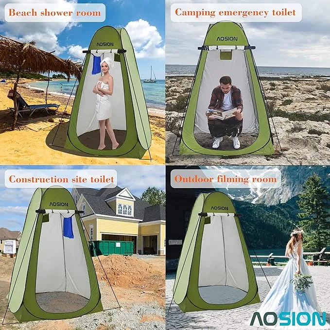 AOSION Privacy Shower Tent,Pop Up Changing Tent,Camp Bathroom Changing Dressing Room,Portable Toilet Tent with Carry Bag for Camping, Beach