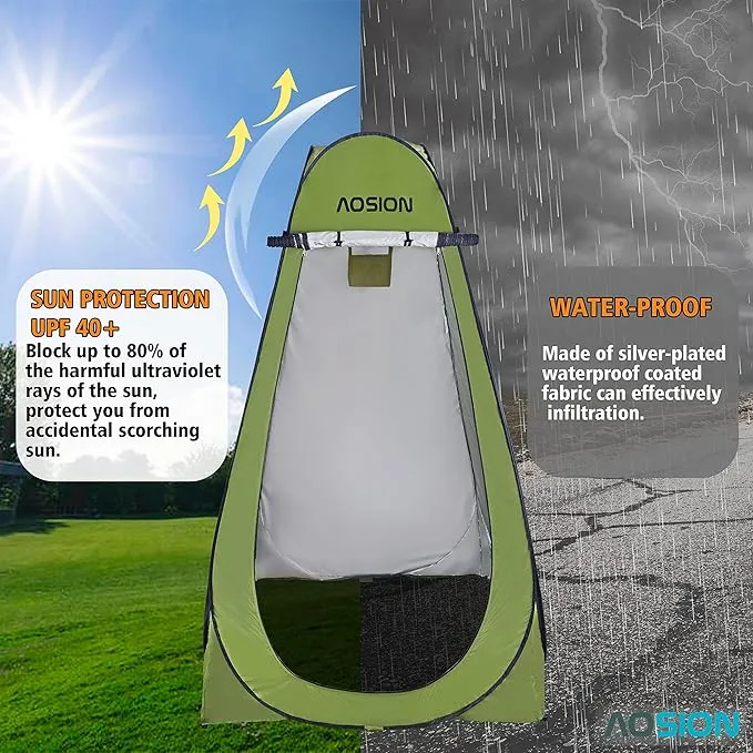 AOSION Privacy Shower Tent,Pop Up Changing Tent,Camp Bathroom Changing Dressing Room,Portable Toilet Tent with Carry Bag for Camping, Beach