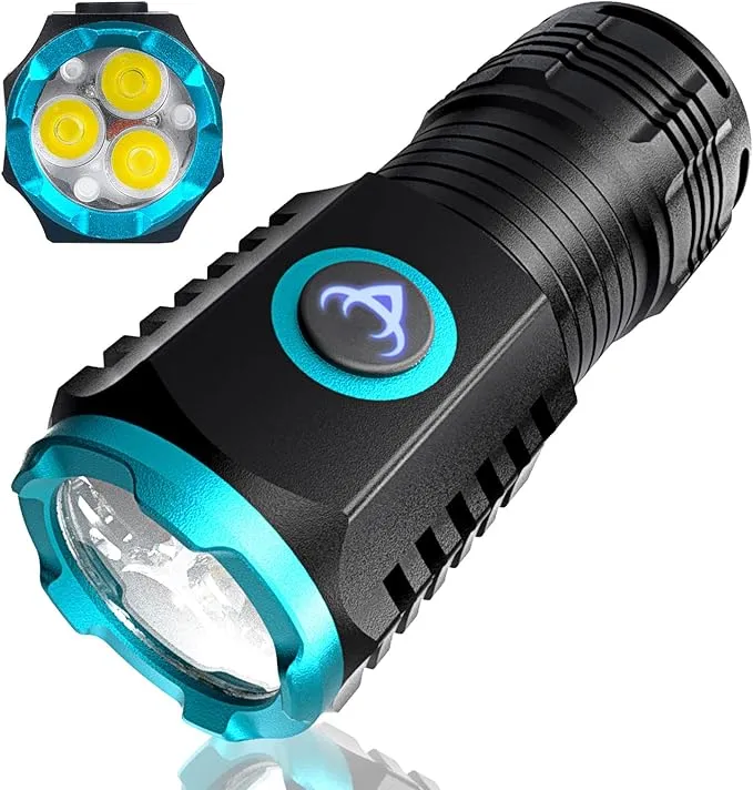 ARCEE Rechargeable Small Flashlight, 2000 Lumens Bright Powerful Aluminium Flashlights for Camping, Hiking, Emergency, Hurricane, Fishing, Power Outage (1 Pack Med)