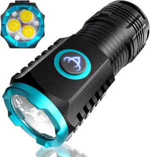 ARCEE Rechargeable Small Flashlight, 2000 Lumens Bright Powerful Aluminium Flashlights for Camping, Hiking, Emergency, Hurricane, Fishing, Power Outage (1 Pack Med)