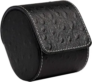 Artificial Leather Ostrich Pattern Watch Storage Bag Portable Travel Mechanical Watch Box High-end European Collection Single Watch Collection (Yellow/Black)