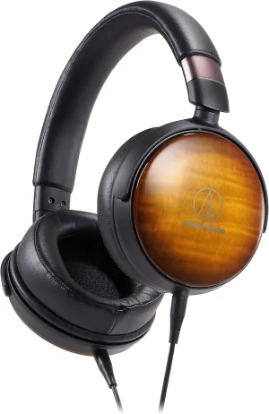 Audio-Technica ATH-WP900 Over-Ear High-Resolution Headphones, Flame Maple/Black, Adjustable