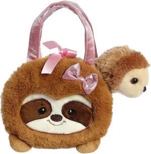 Aurora® Fashionable Fancy Pals™ Minty Sloth™ Stuffed Animal - On-The-go Companions - Stylish Accessories - Brown 7 Inches