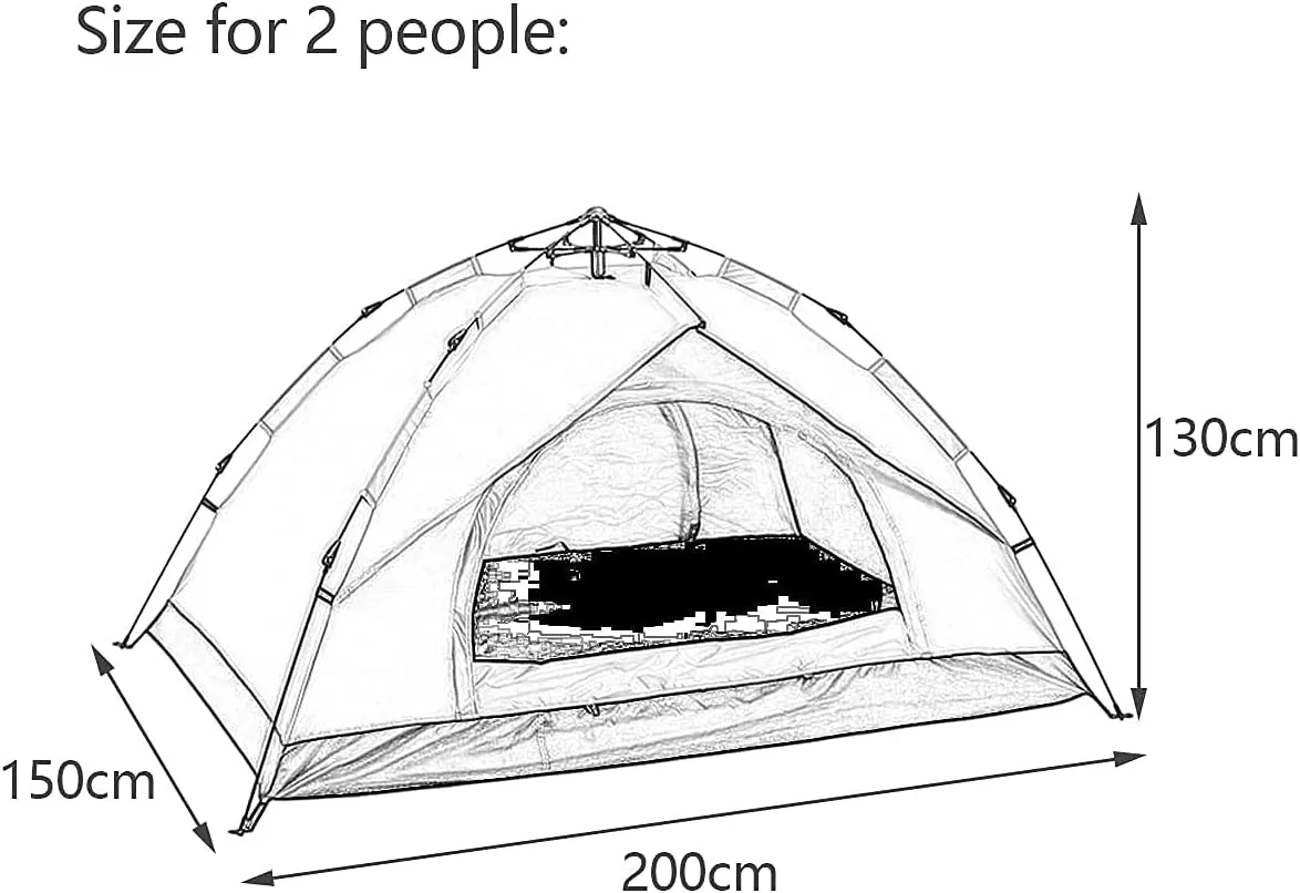 Automatic Pop Up Tent Family Camping Tent 2-3-4 Person Portable Tent Spring Type Fast Open Waterproof Windproof for Camping Hiking Mountaineering (Blue Width 1.5m) (Blue Width 2m)